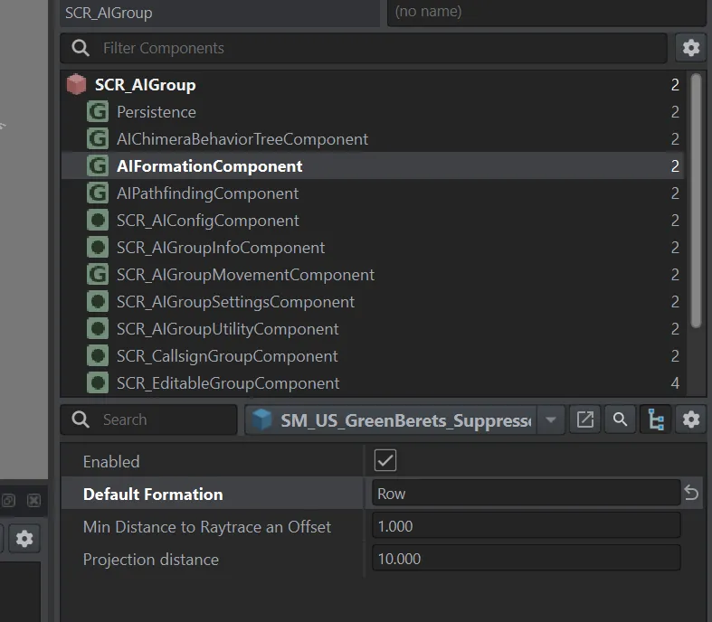 Default Formation = Row в AIFormationComponent