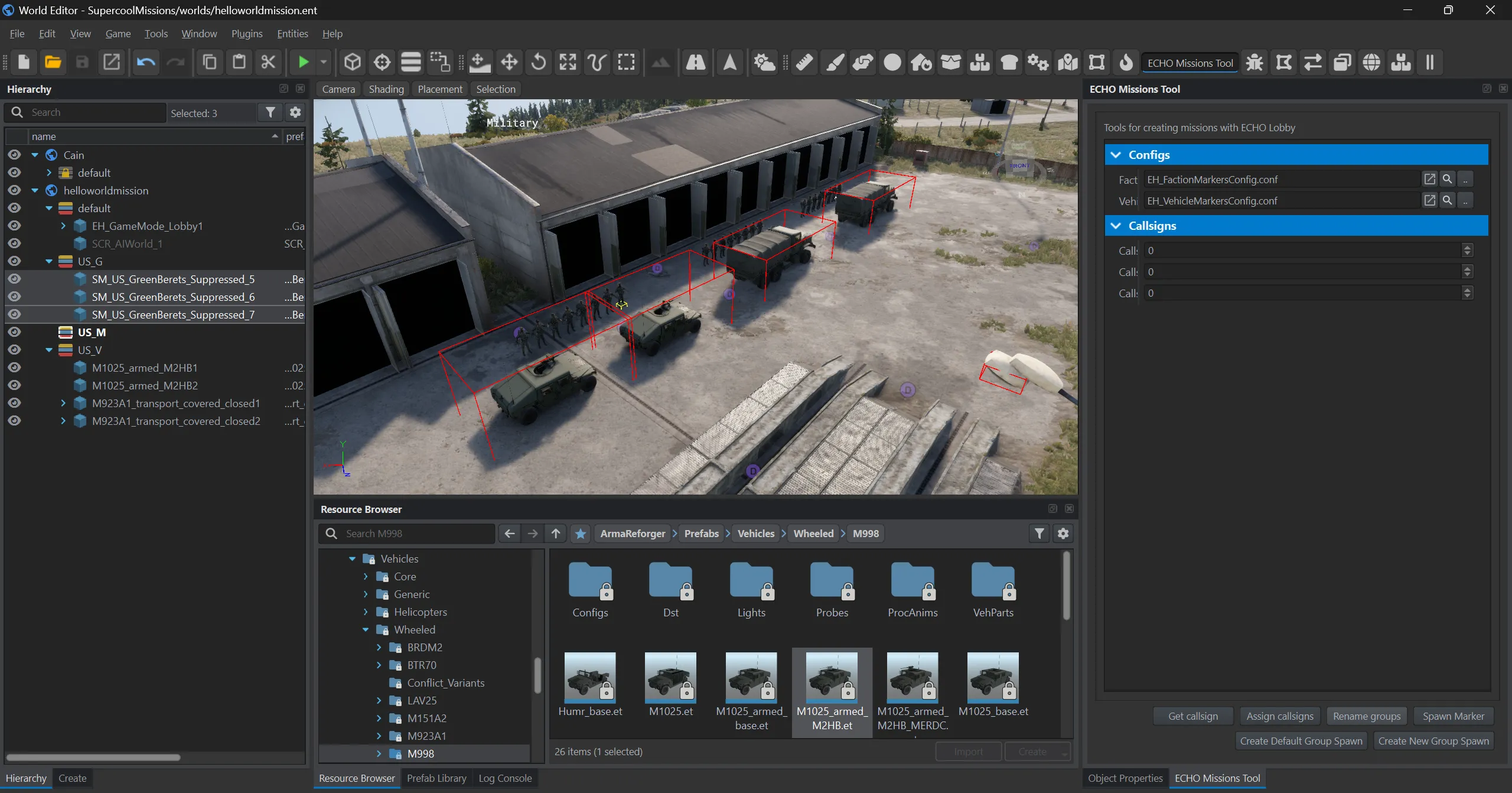ECHO Missions Tool с выделенными группами